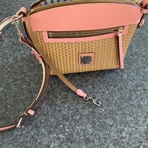 Dooney & Bourke Beacon Woven Domed Crossbody Pink